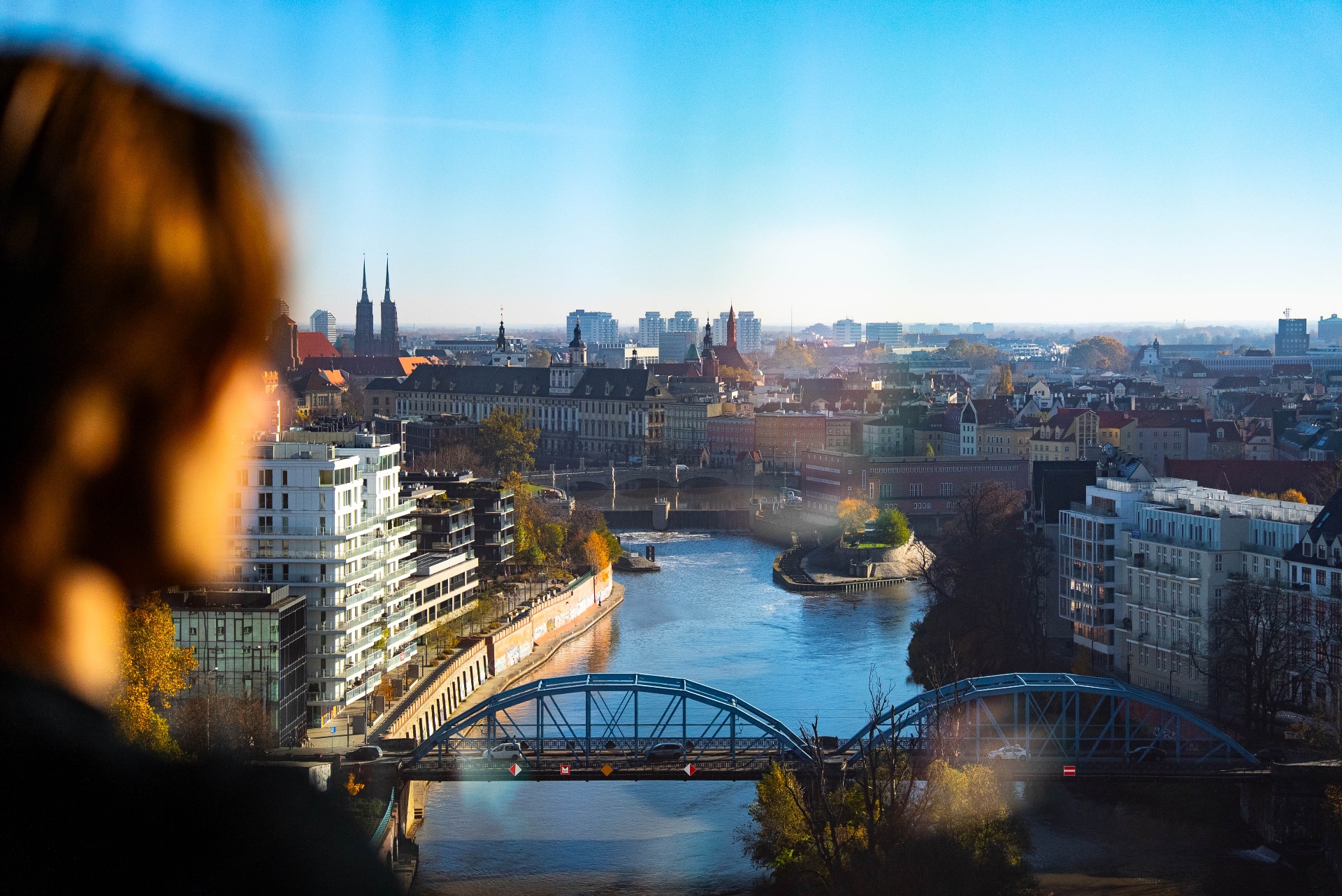 Panorama Wrocławia — Odra, mosty i Stare Miasto